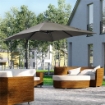 OMBRELLONE DA GIARDINO A MANOVELLA 2.5X2.5 M CON ROTAZIONE 360° E PARASOLE REGOLABILE GRIGIO CHIARO