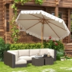 OMBRELLONE DA GIARDINO A MANOVELLA E INCLINABILE PRESE D'ARIA E 8 STECCHE 2.7X2.4 M CREMA