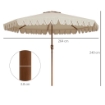 OMBRELLONE DA GIARDINO A MANOVELLA E INCLINABILE PRESE D'ARIA E 8 STECCHE 2.7X2.4 M CREMA