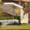 OMBRELLONE DA GIARDINO A MANOVELLA E INCLINABILE PRESE D'ARIA E 8 STECCHE 2.7X2.4 M CREMA