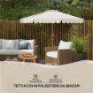 OMBRELLONE DA GIARDINO A MANOVELLA E INCLINABILE PRESE D'ARIA E 8 STECCHE 2.7X2.4 M CREMA