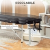 LETTINO DA MASSAGGIO PIEGHEVOLE AD ALTEZZA REGOLABILE, IN ALLUMINIO E PLASTICA, 215X60X61-84 CM, NERO