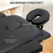 LETTINO DA MASSAGGIO PIEGHEVOLE AD ALTEZZA REGOLABILE, IN ALLUMINIO E PLASTICA, 215X60X61-84 CM, NERO