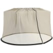 ZANZARIERA PER OMBRELLONE 3X2.3 M REGOLABILE A RETE FITTA CON APERTURA A CERNIERA, BEIGE