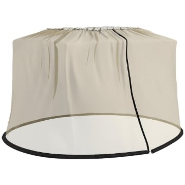 ZANZARIERA PER OMBRELLONE 3X2.3 M REGOLABILE A RETE FITTA CON APERTURA A CERNIERA, BEIGE