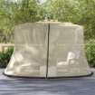 ZANZARIERA PER OMBRELLONE 3X2.3 M REGOLABILE A RETE FITTA CON APERTURA A CERNIERA, BEIGE