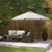 OMBRELLONE DA GIARDINO CON DOPPIO TETTUCCIO IN BAMBÙ E POLIESTERE Ø 325X250 CM GRIGIO
