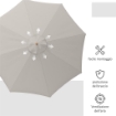OMBRELLONE DA GIARDINO CON DOPPIO TETTUCCIO IN BAMBÙ E POLIESTERE Ø 325X250 CM GRIGIO