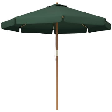 OMBRELLONE DA GIARDINO CON DOPPIO TETTUCCIO IN BAMBÙ E POLIESTERE Ø 325X250 CM VERDE