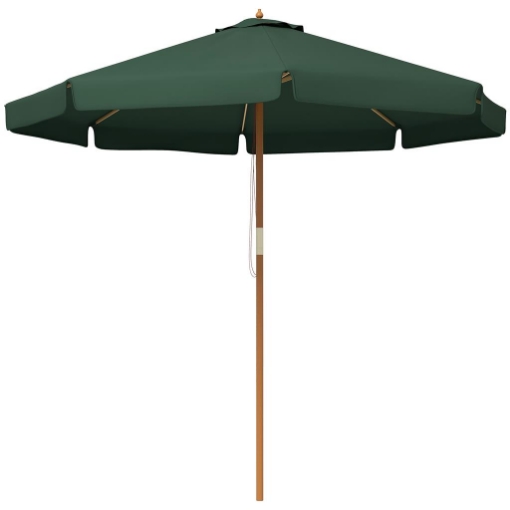 OMBRELLONE DA GIARDINO CON DOPPIO TETTUCCIO IN BAMBÙ E POLIESTERE Ø 325X250 CM VERDE
