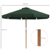 OMBRELLONE DA GIARDINO CON DOPPIO TETTUCCIO IN BAMBÙ E POLIESTERE Ø 325X250 CM VERDE