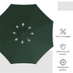 OMBRELLONE DA GIARDINO CON DOPPIO TETTUCCIO IN BAMBÙ E POLIESTERE Ø 325X250 CM VERDE