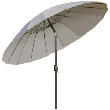 OMBRELLONE DA GIARDINO E TERRAZZA 2.5X2.5 M A MANOVELLA CON 18 STECCHE E INCLINABILE GRIGIO