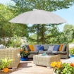 OMBRELLONE DA GIARDINO E TERRAZZA 2.5X2.5 M A MANOVELLA CON 18 STECCHE E INCLINABILE GRIGIO
