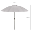 OMBRELLONE DA GIARDINO E TERRAZZA 2.5X2.5 M A MANOVELLA CON 18 STECCHE E INCLINABILE GRIGIO