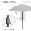 OMBRELLONE DA GIARDINO E TERRAZZA 2.5X2.5 M A MANOVELLA CON 18 STECCHE E INCLINABILE GRIGIO
