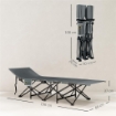 LETTINO DA CAMPEGGIO PIEGHEVOLE CON POGGIATESTA INCLINATO E MATERASSO RIMOVIBILE, 196X68X37 CM, NERO
