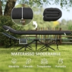 LETTINO DA CAMPEGGIO PIEGHEVOLE CON POGGIATESTA INCLINATO E MATERASSO RIMOVIBILE, 196X68X37 CM, NERO