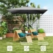 OMBRELLONE DA GIARDINO A SBALZO 3X2.5 M CON MANOVELLA INCLINABILE E GIREVOLE CON COPERTURA GRIGIO