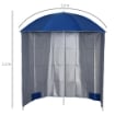 OMBRELLONE DA SPIAGGIA CON TENDA INTEGRATA IN METALLO E POLIESTERE Ø 220X220 CM BLU