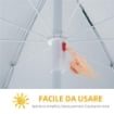 OMBRELLONE DA SPIAGGIA CON TENDA INTEGRATA IN METALLO E POLIESTERE Ø 220X220 CM BLU
