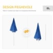 OMBRELLONE DA SPIAGGIA CON TENDA INTEGRATA IN METALLO E POLIESTERE Ø 220X220 CM BLU