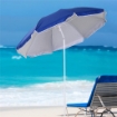 OMBRELLONE DA SPIAGGIA INCLINABILE CON FODERA RIFLETTENTE IN ACCIAIO E POLIESTERE Ø 1.7X2.05 M BLU