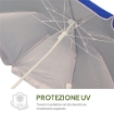 OMBRELLONE DA SPIAGGIA INCLINABILE CON FODERA RIFLETTENTE IN ACCIAIO E POLIESTERE Ø 1.7X2.05 M BLU