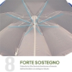 OMBRELLONE DA SPIAGGIA INCLINABILE CON FODERA RIFLETTENTE IN ACCIAIO E POLIESTERE Ø 1.7X2.05 M BLU