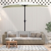 OMBRELLONE DA TERRAZZA A MEZZALUNA CON APERTURA A MANOVELLA E PALO A 2 SEZIONI 2.6X135 M BEIGE