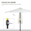 OMBRELLONE DA TERRAZZA A MEZZALUNA CON APERTURA A MANOVELLA E PALO A 2 SEZIONI 2.6X135 M BEIGE