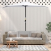 OMBRELLONE DA TERRAZZA A MEZZALUNA CON APERTURA A MANOVELLA E PALO A 2 SEZIONI 2.6X1.35 M BIANCO
