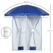 OMBRELLONE DA SPIAGGIA INCLINABILE CON TENDINE LATERALI IN POLIESTERE E ACCIAIO Ø 191X211 CM BLU E BIANCO