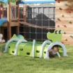 TUNNEL PER BAMBINI 3-6 ANNI A FORMA DI COCCODRILLO, GIOCO PER INTERNO ED ESTERNO IN PLASTICA, VERDE