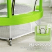 TRAMPOLINO ELASTICO PER BAMBINI Ï140 CM CON RETE DI SICUREZZA E DISEGNI, ETÓ 3-6 ANNI, VERDE