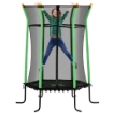 TRAMPOLINO ELASTICO PER BAMBINI 3-10 ANNI CON INGRESSO A CERNIERA E PALI IMBOTTITI, Ï163.5X190 CM, VERDE
