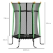 TRAMPOLINO ELASTICO PER BAMBINI 3-10 ANNI CON INGRESSO A CERNIERA E PALI IMBOTTITI, Ï163.5X190 CM, VERDE