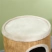 TORRE TIRAGRAFFI PER GATTI A 2 LIVELLI IN SISAL CON CASETTE IN PELUCHE PER 1-2 GATTI, MARRONE