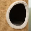 TORRE TIRAGRAFFI PER GATTI A 2 LIVELLI IN SISAL CON CASETTE IN PELUCHE PER 1-2 GATTI, MARRONE