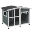 CUCCIA PER CANI TAGLIA MEDIA DA ESTERNO CON TETTO APRIBILE IN LEGNO, 101X66.5X70.5 CM, GRIGIO
