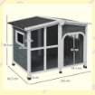 CUCCIA PER CANI TAGLIA MEDIA DA ESTERNO CON TETTO APRIBILE IN LEGNO, 101X66.5X70.5 CM, GRIGIO