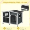 CUCCIA PER CANI TAGLIA MEDIA DA ESTERNO CON TETTO APRIBILE IN LEGNO, 101X66.5X70.5 CM, GRIGIO