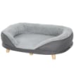 CUCCIA DIVANO PER CANI CON IMBOTTITURA, LETTINO PER CANI TAGLIA GRANDE E MEDIA FINO 25KG, 90X78X25CM, GRIGIO