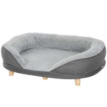 CUCCIA DIVANO PER CANI CON IMBOTTITURA, LETTINO PER CANI TAGLIA GRANDE E MEDIA FINO 25KG, 90X78X25CM, GRIGIO