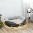 CUCCIA DIVANO PER CANI CON IMBOTTITURA, LETTINO PER CANI TAGLIA GRANDE E MEDIA FINO 25KG, 90X78X25CM, GRIGIO
