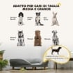 CUCCIA DIVANO PER CANI CON IMBOTTITURA, LETTINO PER CANI TAGLIA GRANDE E MEDIA FINO 25KG, 90X78X25CM, GRIGIO
