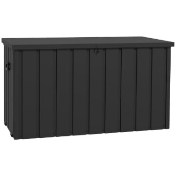 PANCA CONTENITORE DA 450L CON 2 ROTELLE E MANIGLIE IN ACCIAIO E PP 125.5X61.5X70 CM GRIGIO SCURO