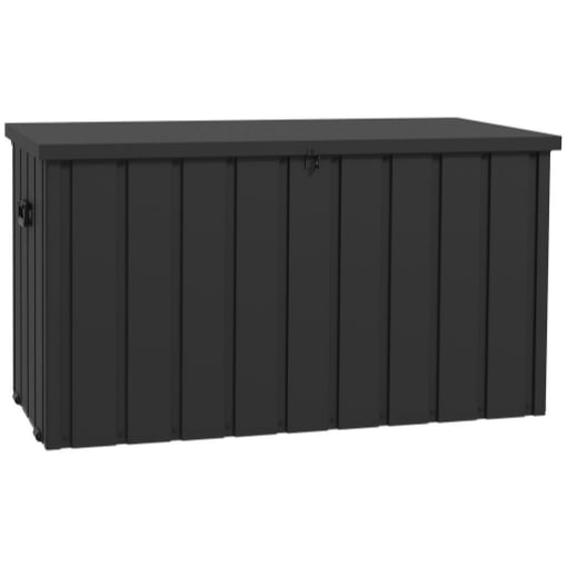 PANCA CONTENITORE DA 450L CON 2 ROTELLE E MANIGLIE IN ACCIAIO E PP 125.5X61.5X70 CM GRIGIO SCURO