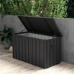 PANCA CONTENITORE DA 450L CON 2 ROTELLE E MANIGLIE IN ACCIAIO E PP 125.5X61.5X70 CM GRIGIO SCURO