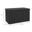 PANCA CONTENITORE DA 450L CON 2 ROTELLE E MANIGLIE IN ACCIAIO E PP 125.5X61.5X70 CM GRIGIO SCURO